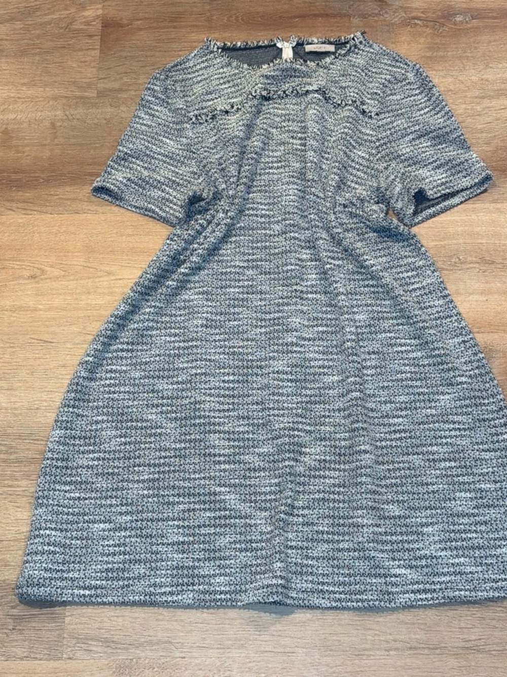 LOFT Girls Heather Gray Knit Short-Sleeve Dress